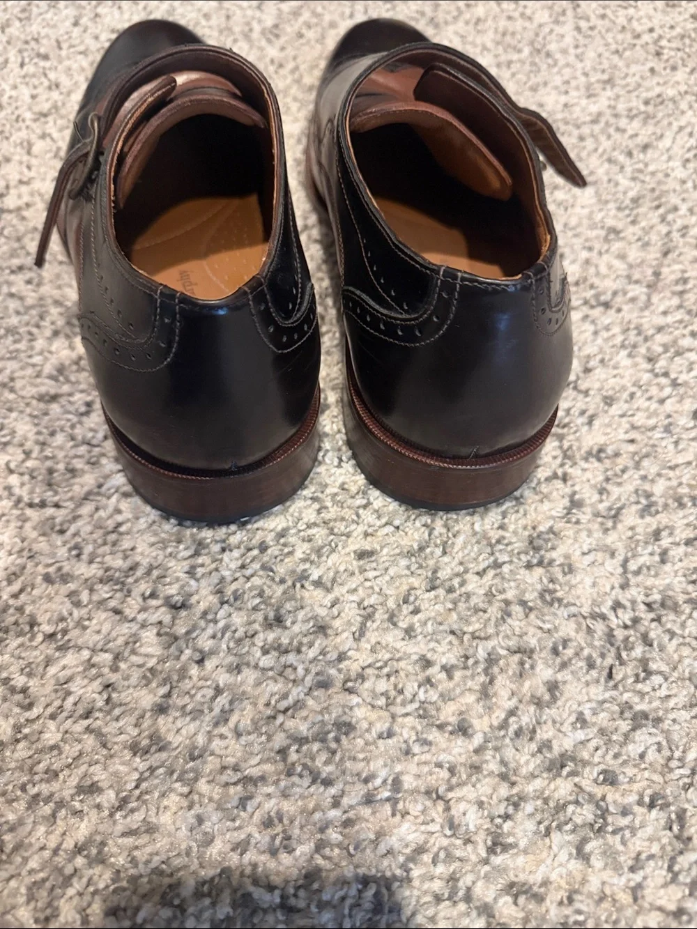Men's Two-Tone Brown and Black Leather Monk Strap Dress Shoes